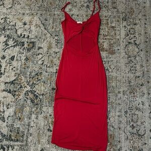 Red strap dress
